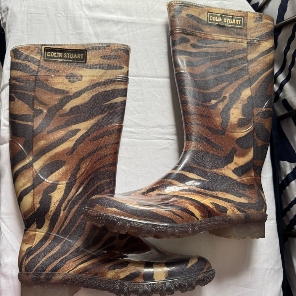 Colin Stuart Tiger Stripe Skirt - Brown and Black new very rare rubber
